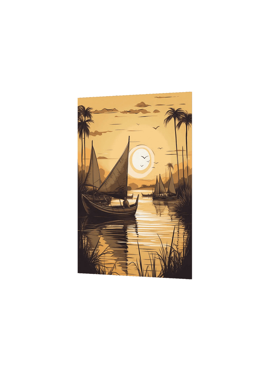 Drifting on the Nile – Ancient Egyptian Reed Boat Art Print product image (4)