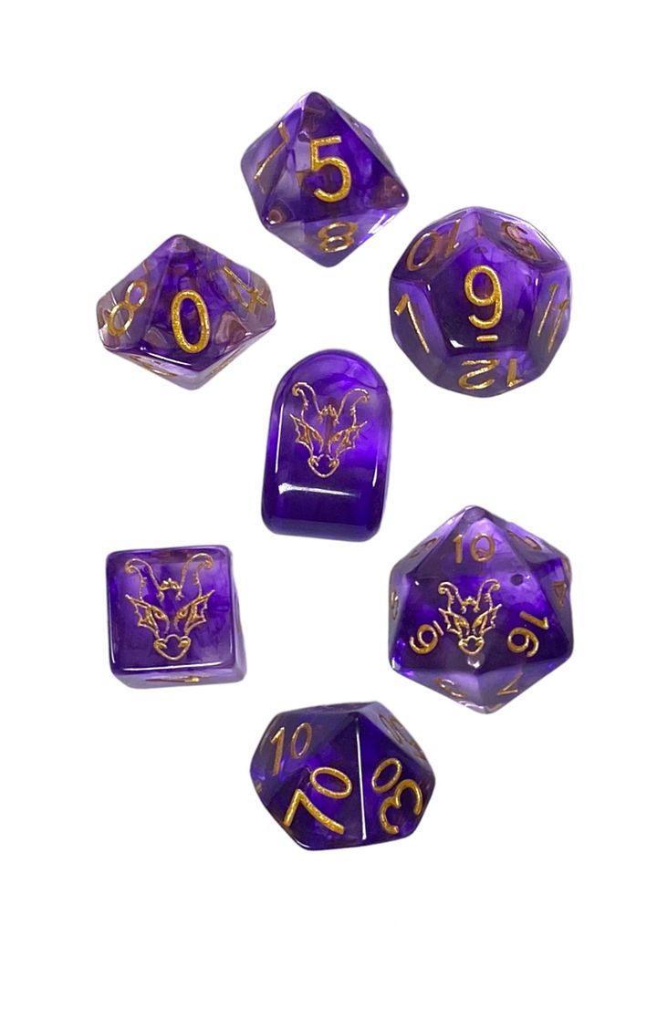 Dice Dragons Guild 7-pc Polyhedral Dice Set product image (1)