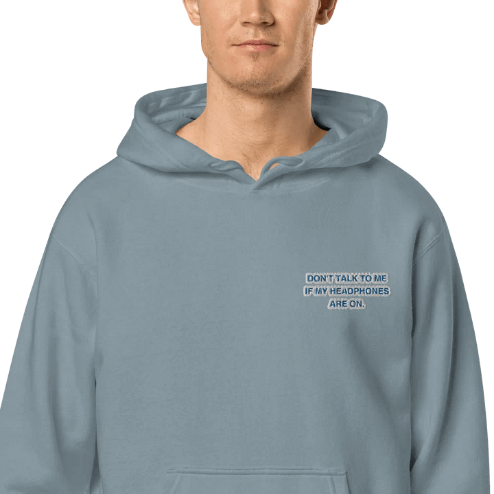 L.C. HEADPHONES ON (royal bubble design) embroidered pigment hoodie product image (2)