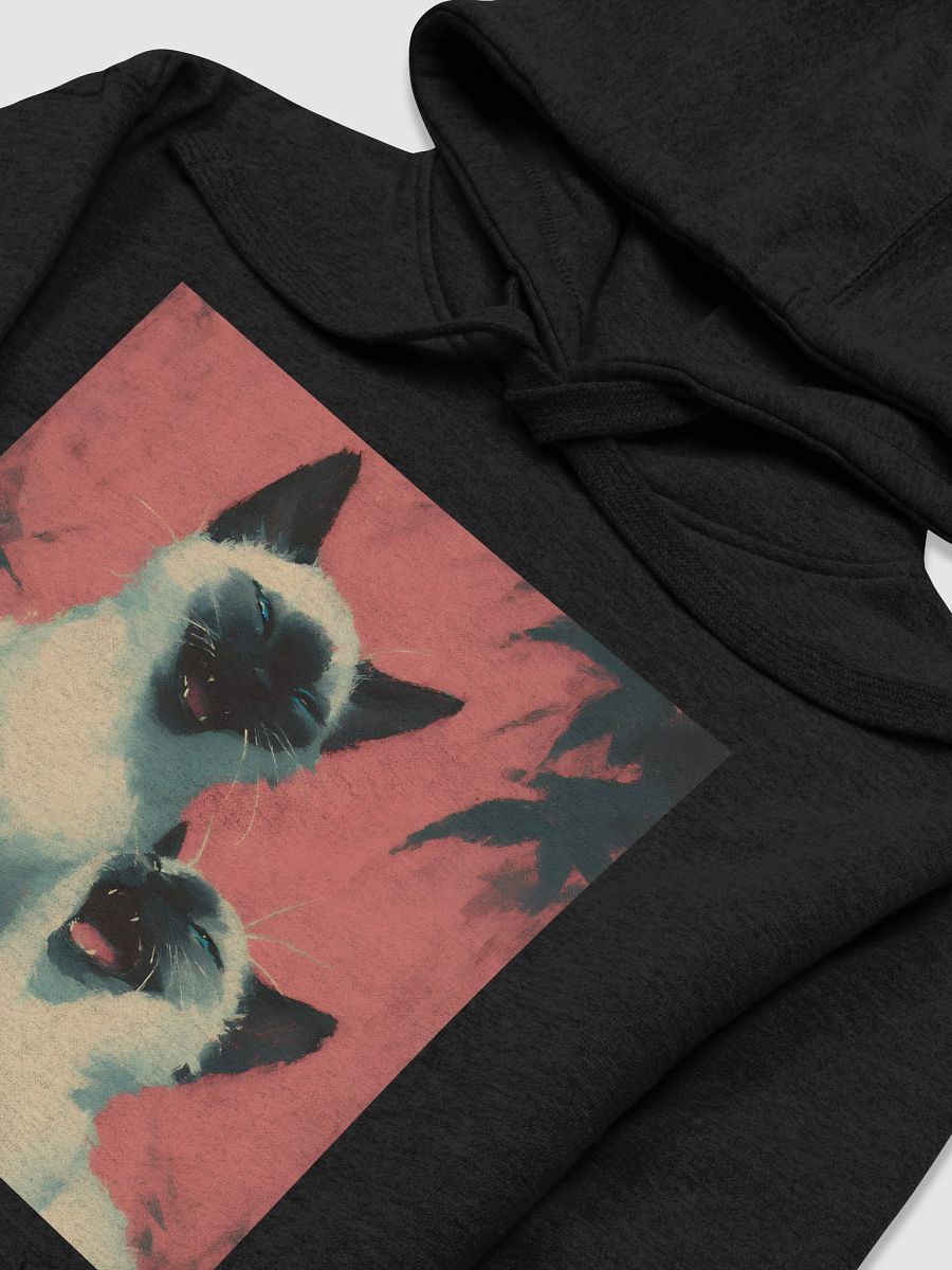 Cozy Cat Hoodie for Cat Lovers - Vintage Style Siamese Art product image (3)