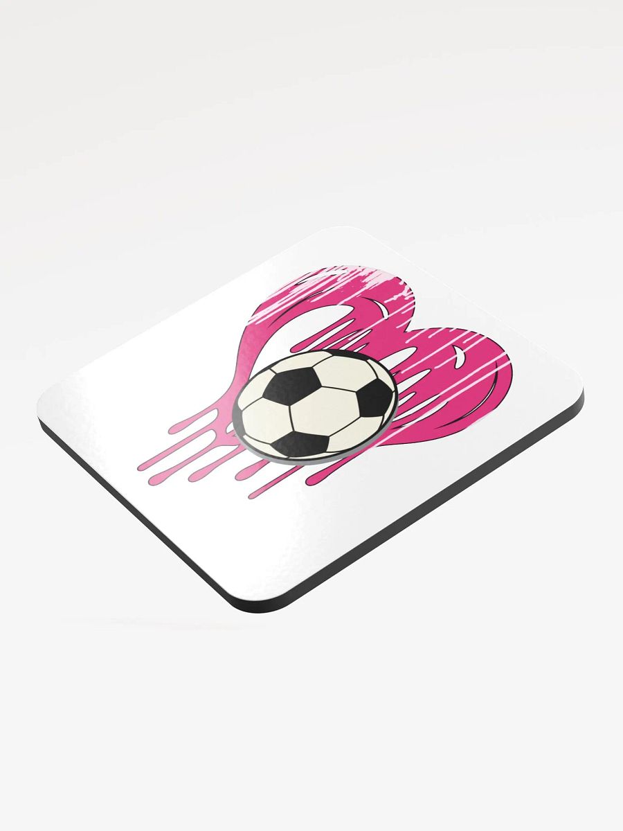 Heart Soccer Dripping Love Cork Coaster product image (3)