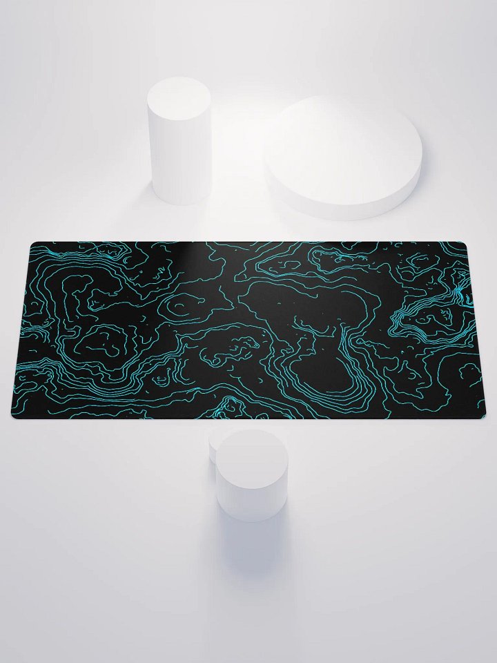 Neon blue topography (DESK MAT) product image (1)