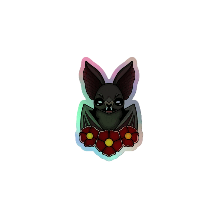 Floral Bat Holographic Sticker product image (1)