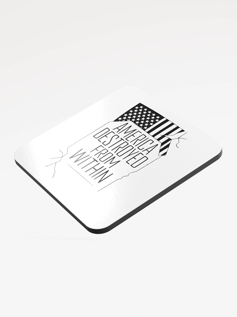 "America Destroyed From Within" glossed cork coasters product image (3)