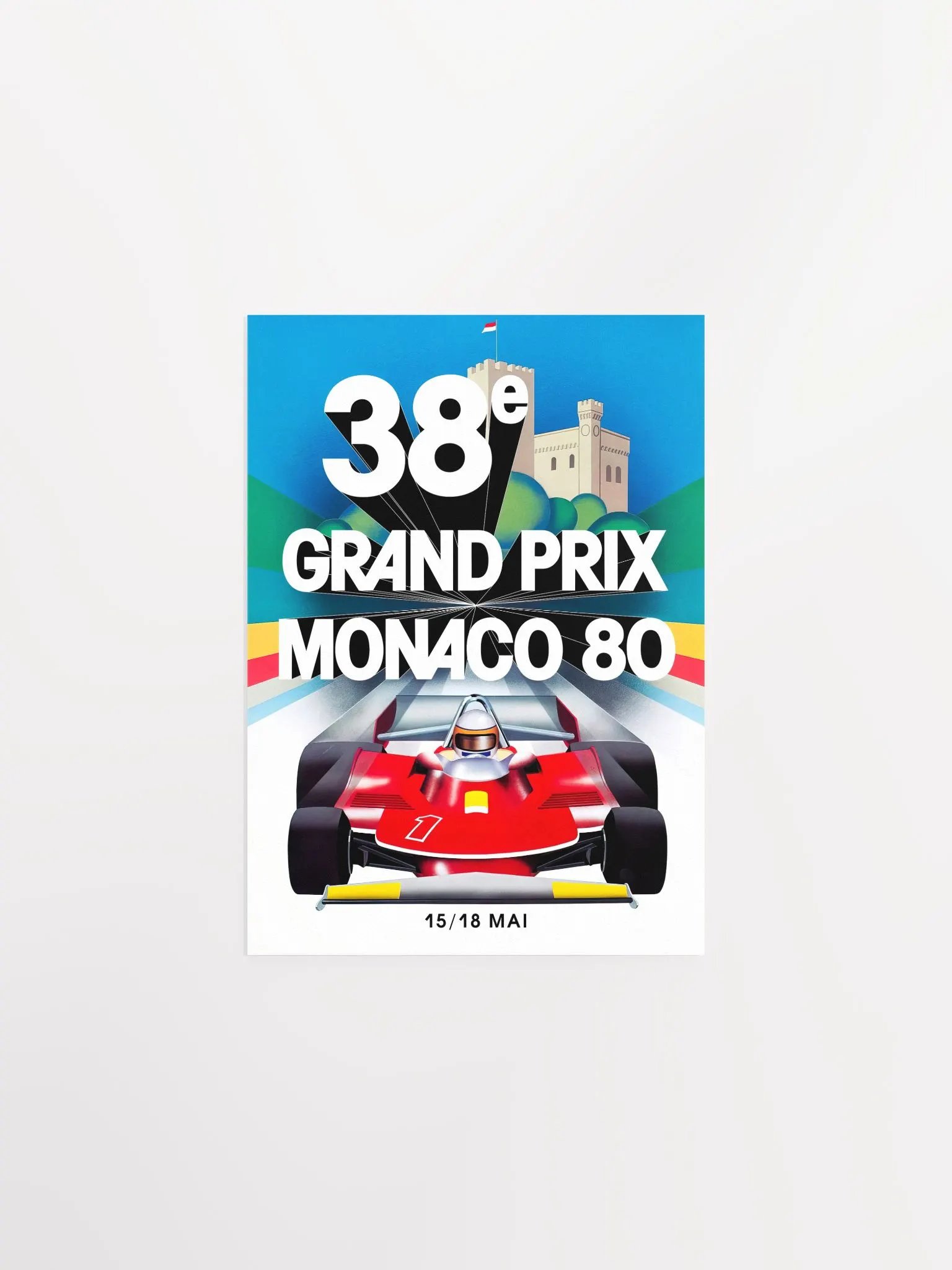 Monaco Vintage F1 Grand Prix, 1980 poster — Vintage Formula 1 poster, Monaco Grand Prix poster, retro travel poster product image (6)