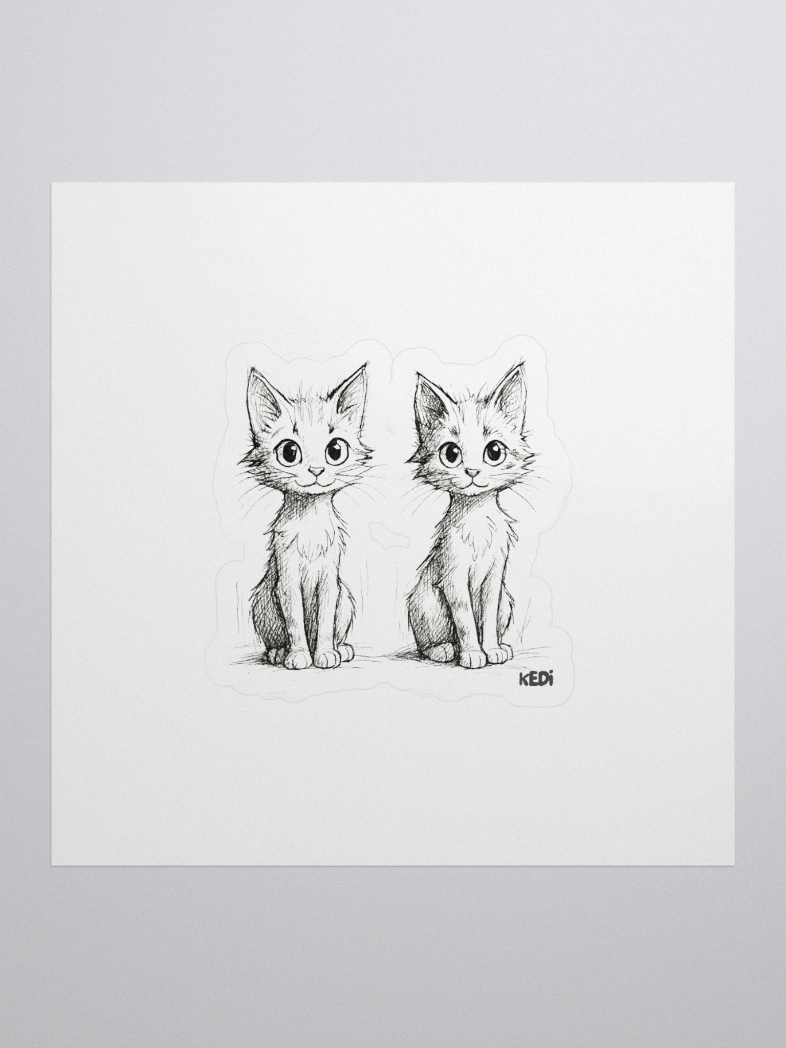 Whimsical Cat Duo Sticker Set product image (1)