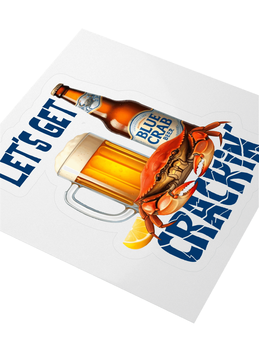 Let's Get Crackin' Crab and Beer Sticker product image (9)
