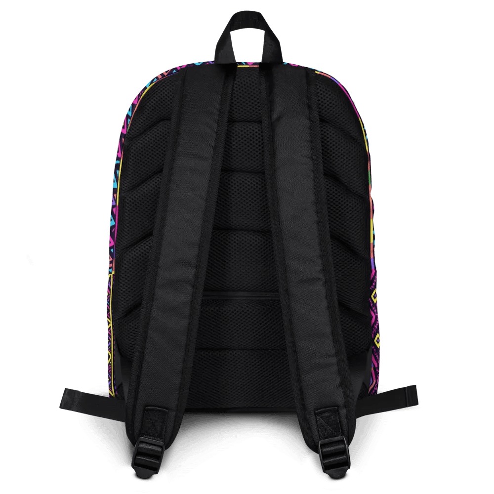 Neon Tribal Geometry Adventure Backpack product image (8)