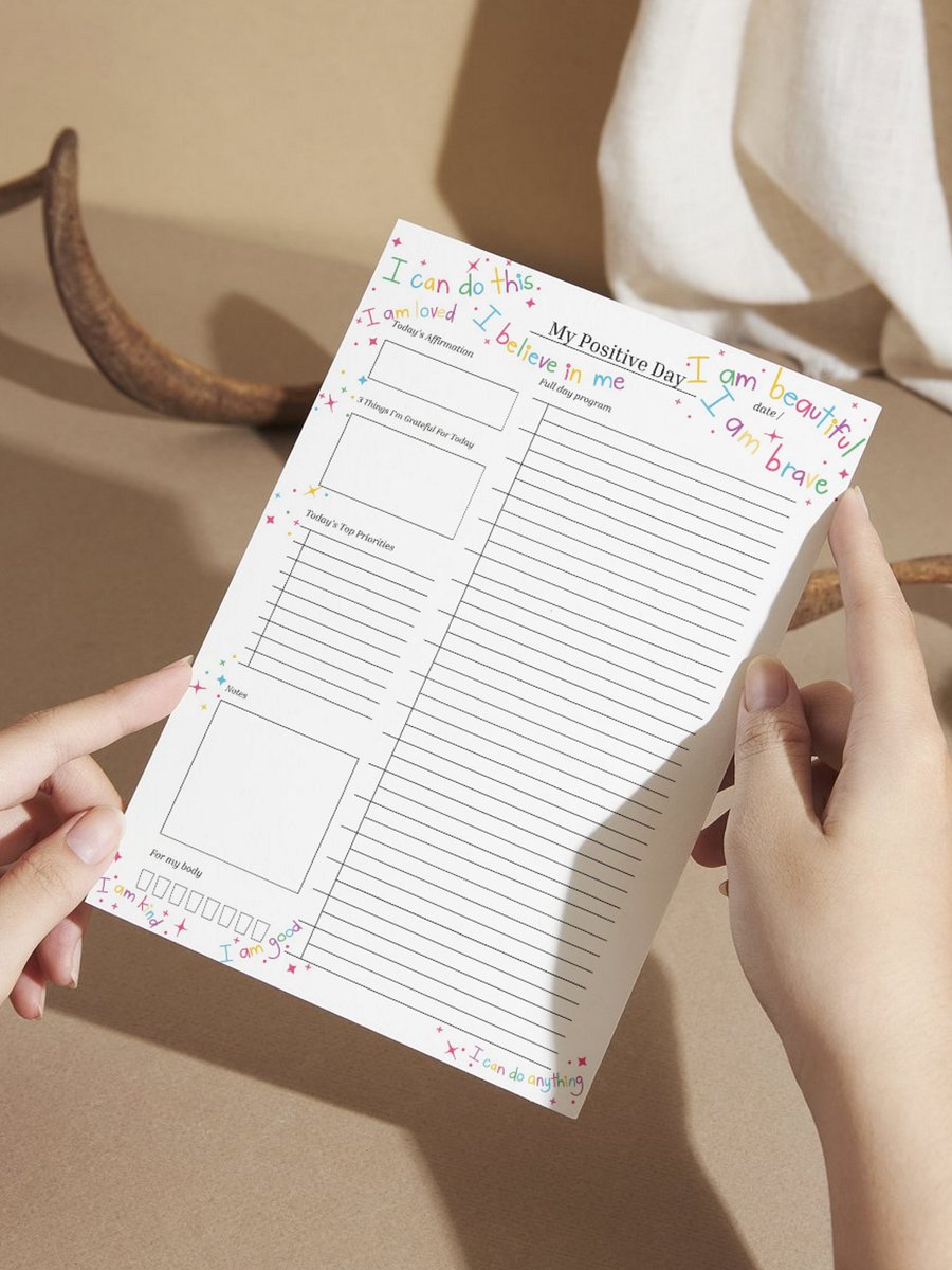 My Positive Day - Printable Daily Planner | Digital Planner Page Download | Multiple Sizes Included product image (3)