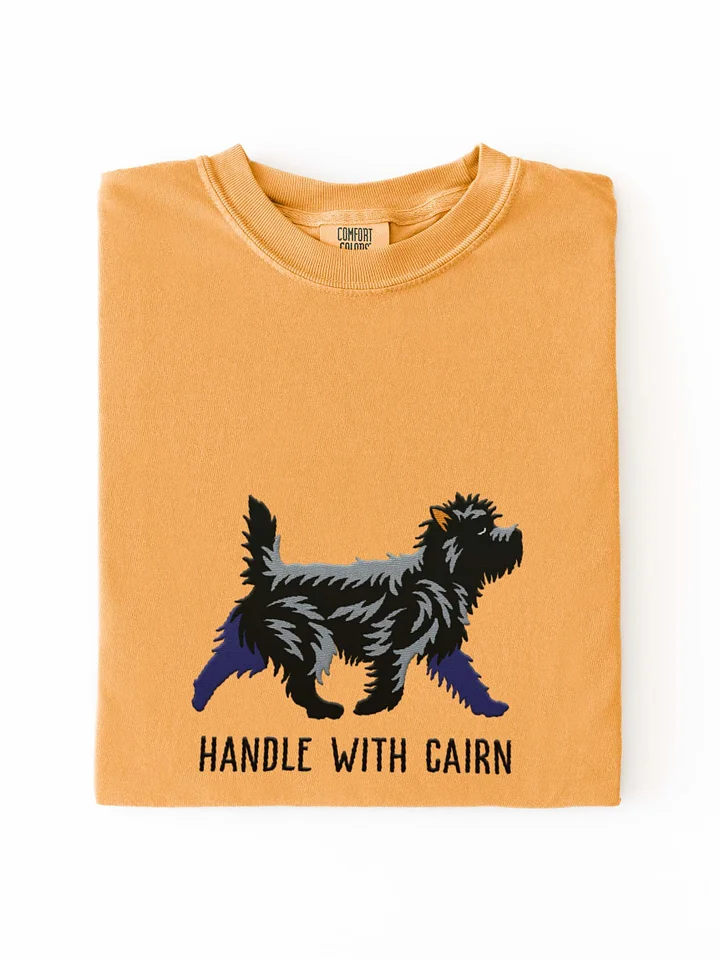 Handle with Cairn T-Shirt(Embroidered) of a Cairn Terrier(Black) product image (1)
