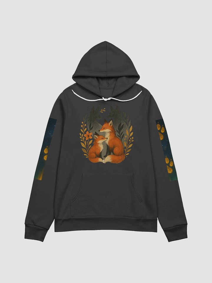 ShadowFox Dreams: Cozy Fleece Pullover with Celestial & Nature Art product image (1)