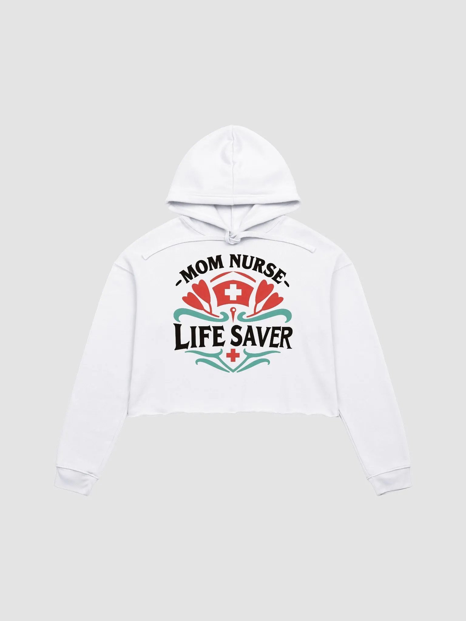 Mom Nurse Life Saver Graphic Crop Hoodie product image (2)