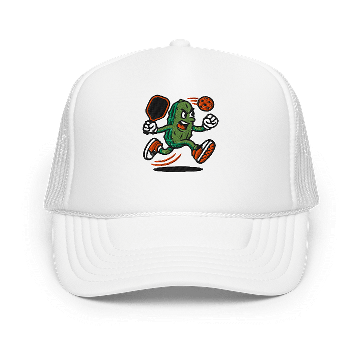 Pickleball Power Pickle Hat – Funny Unisex Adjustable Cap with Animated Pickle Design product image (1)