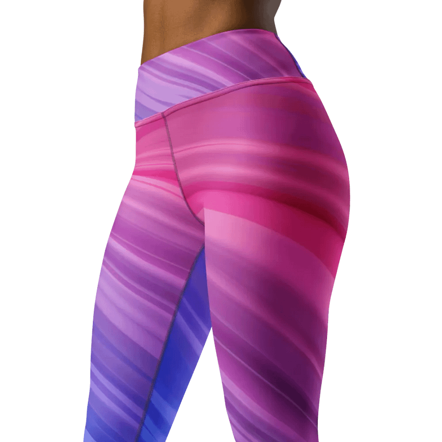 Aurora Wave High-Waisted Leggings - Gradient Color Flow product image (6)