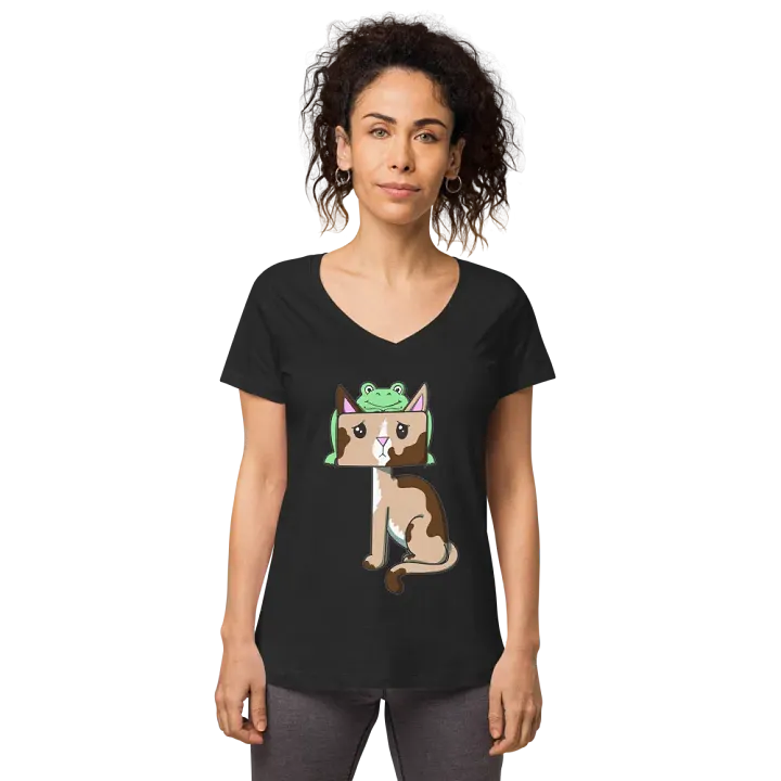 Cat 'n' Frog VNeck Tee product image (1)