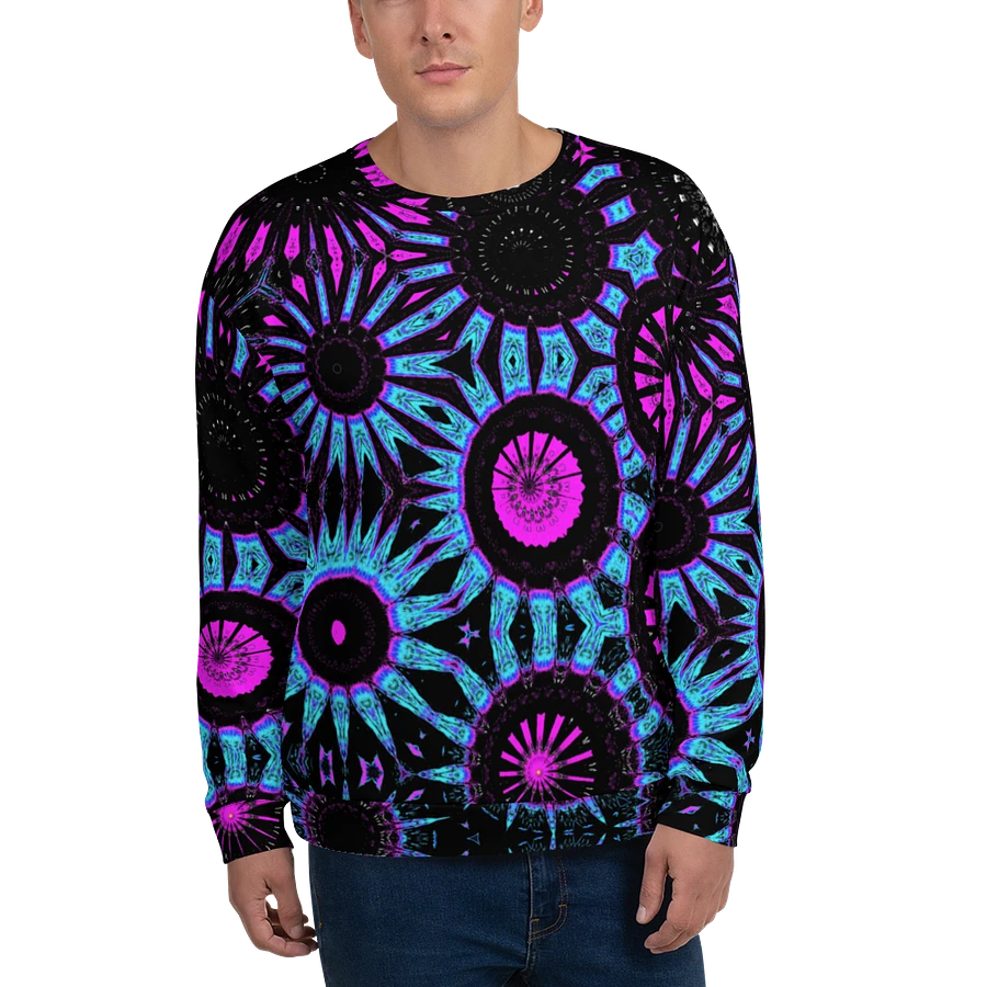 Abstract Circular Shapes in Turquoise, Black and Pink Unisex Sweatshirt product image (5)