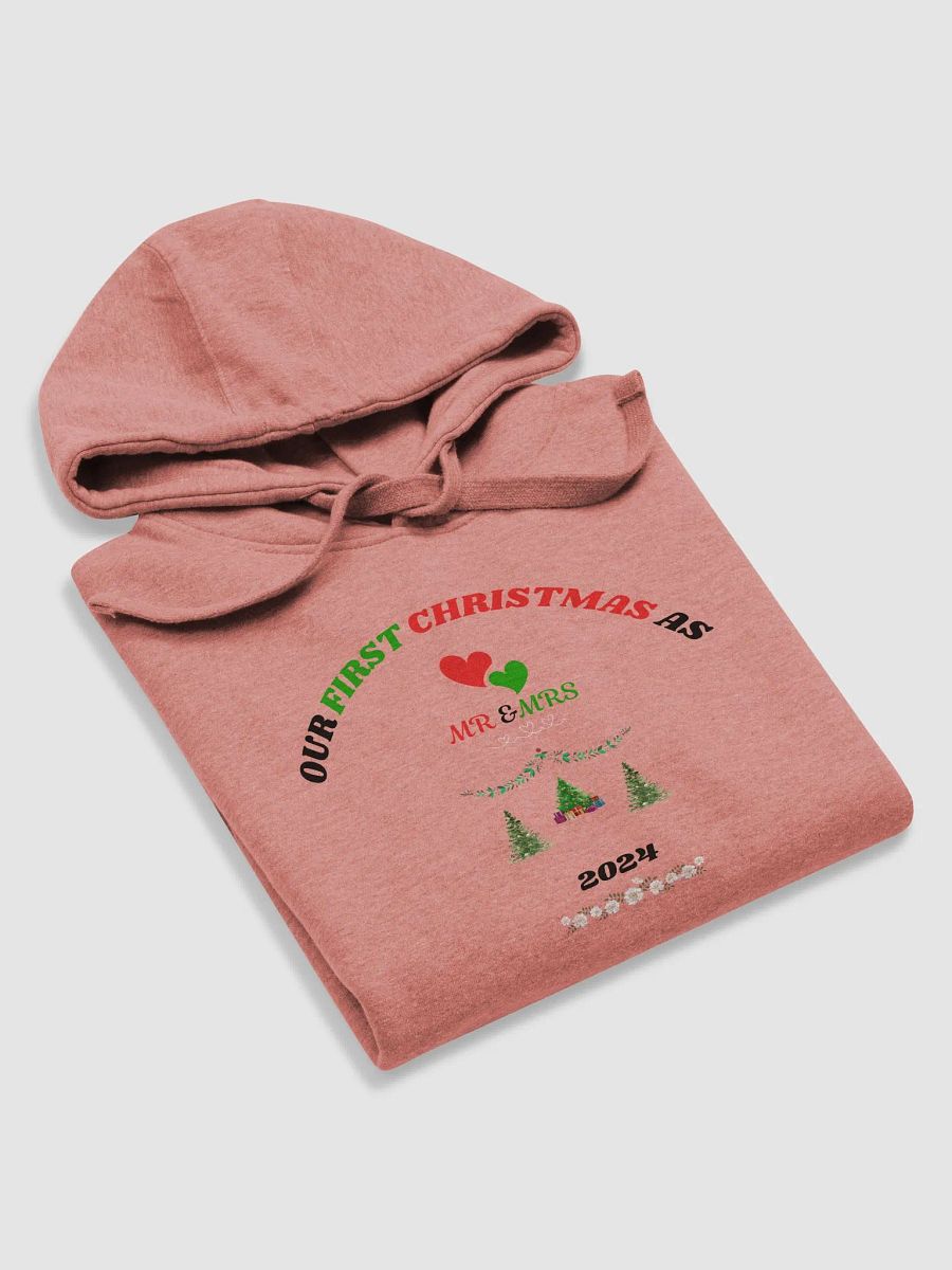 Christmas Celebration As Couple "Our First Christmas As Mr & Mrs" Cozy unisex premium hoodie product image (5)