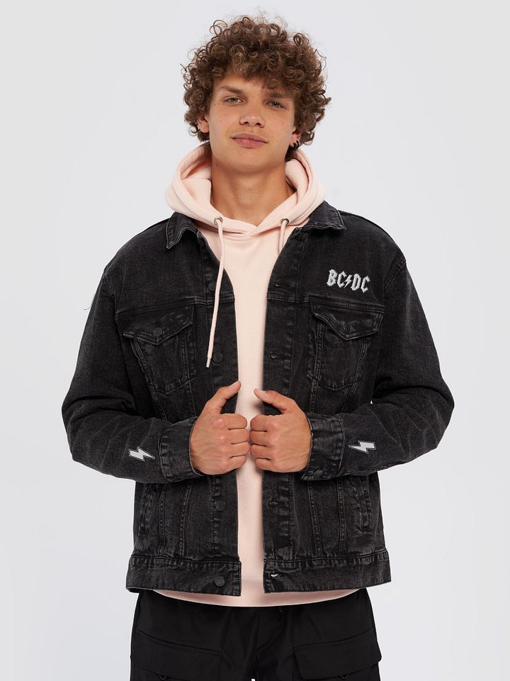 BC/DC Men's Black Denim Jacket product image (1)