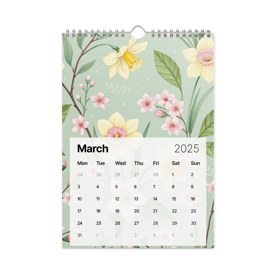 SEAMLESS FLORAL PATTERN WALL CALENDAR 2026 product image (9)