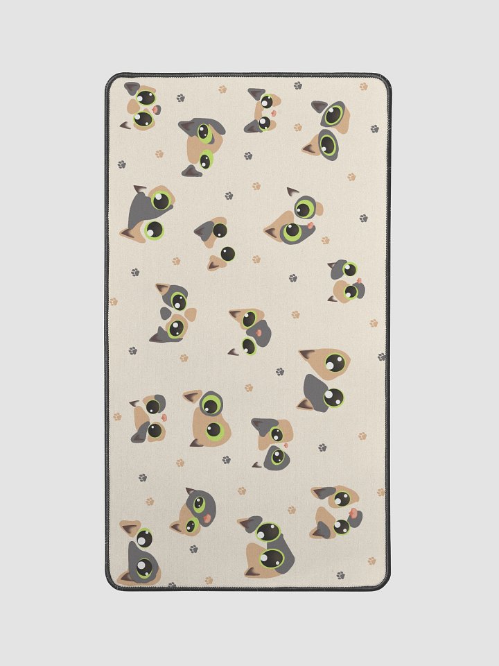 Cute Calico Cat Faces (Green Eyes) Desk Mat 12" x 22" product image (1)