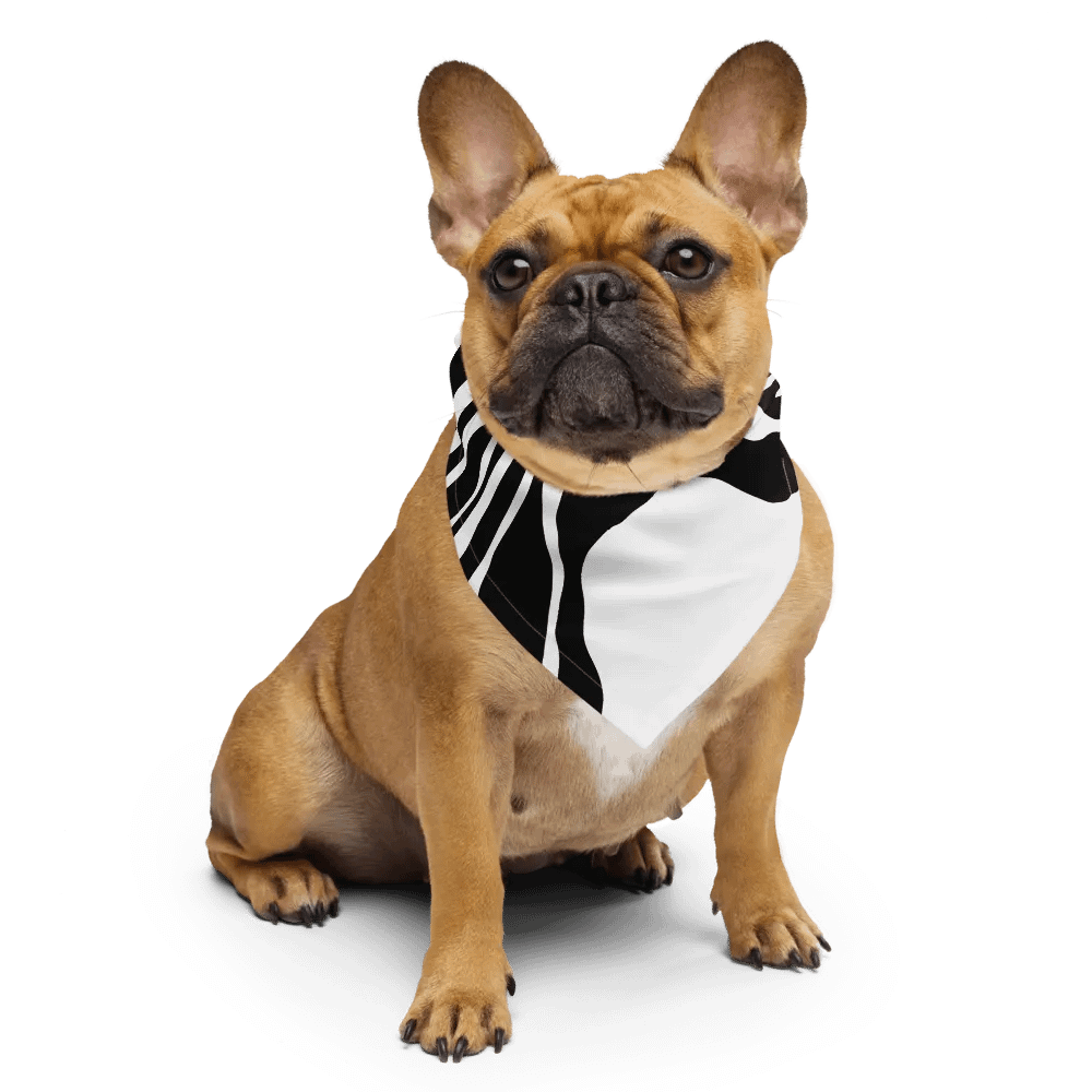 Black/White Monochrome Waves Print Bandana product image (5)