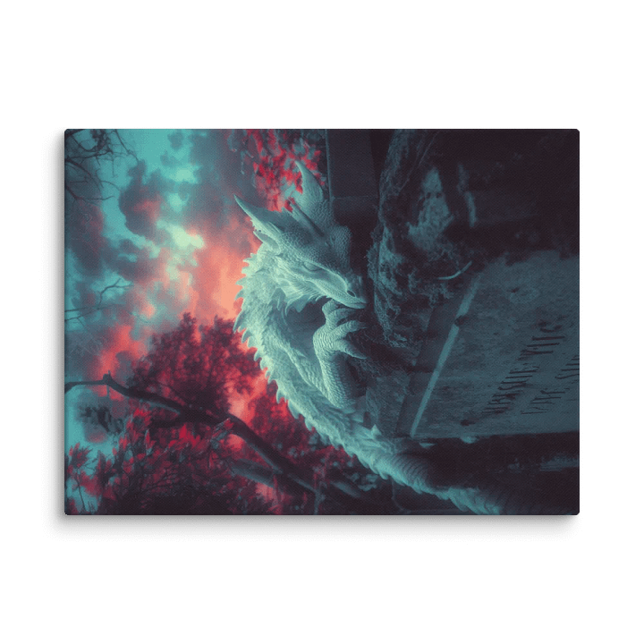 White dragon on a tomb - Canvas product image (1)