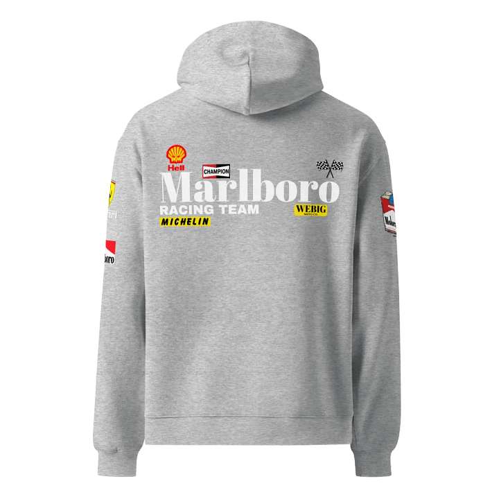 FERRARI MARLBORO Logo Unisex Oversized White Hoodie product image (2)