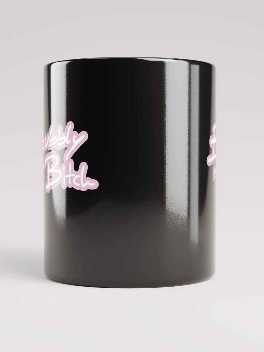 Bubbly and a B*tch (lined design, #E1B9CE) glossy black mug product image (4)