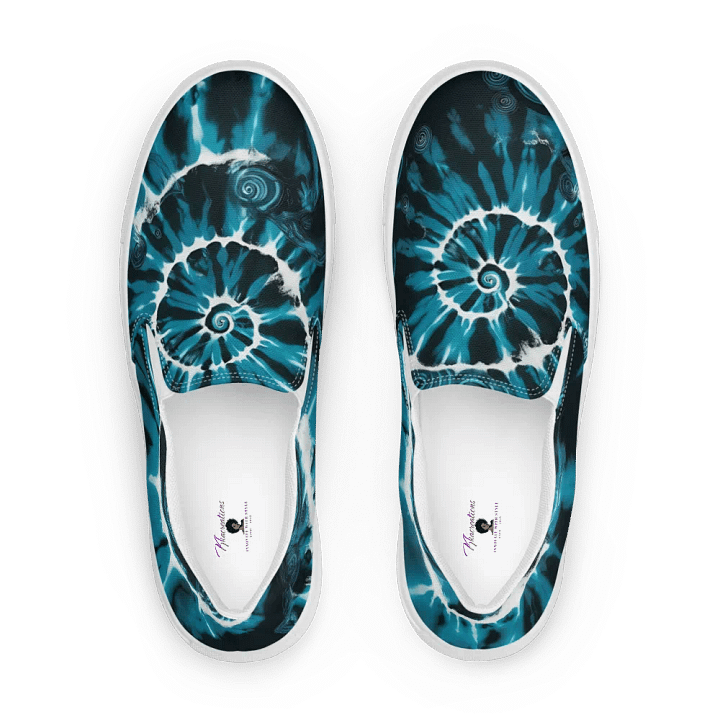 Ocean Tie and Dye Spirals Women's Canvas Slip-Ons product image (2)