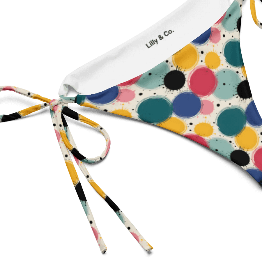 Color Pop One-String Bikini Bottoms – Retro Dots product image (2)