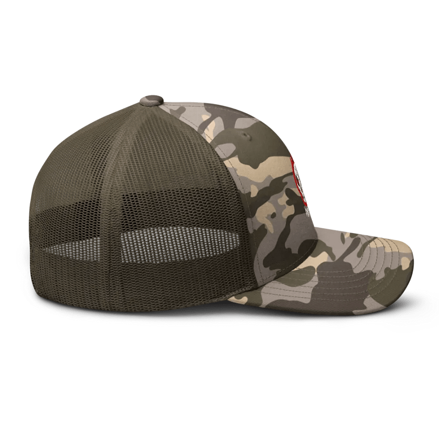 Flaming Skull Camo Trucker Hat product image (5)