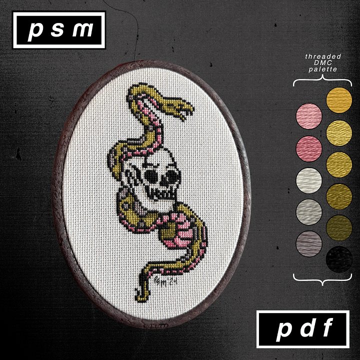 Green & Pink Snake with Skull Pattern product image (1)