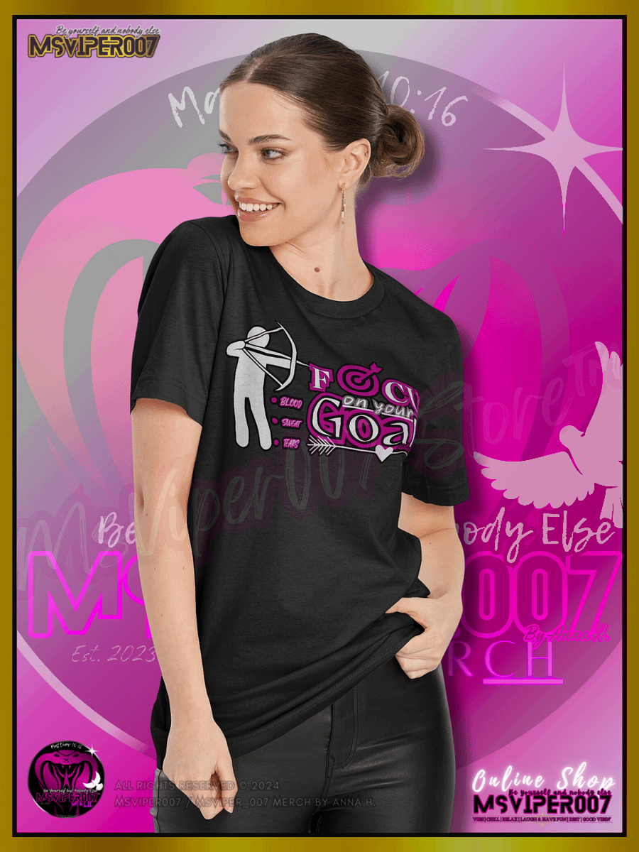 T-Shirt - MsViper007's "Focus on your goals (blood • sweat • tears)™ " [pink] - Comfort T-shirt By Anna H. product image (6)