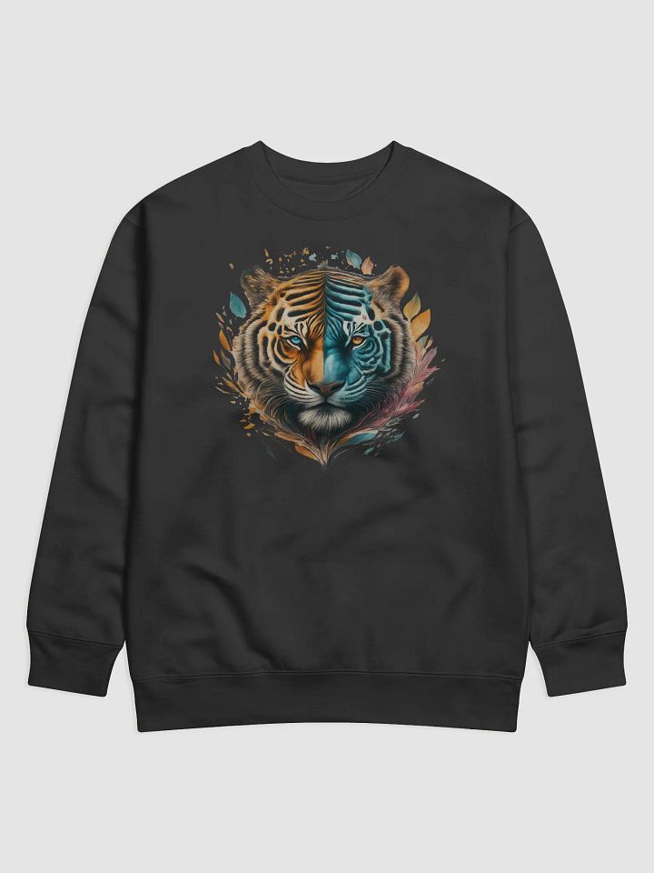 Symmetry in Stripes: Tiger's Face Premium Sweatshirt product image (1)