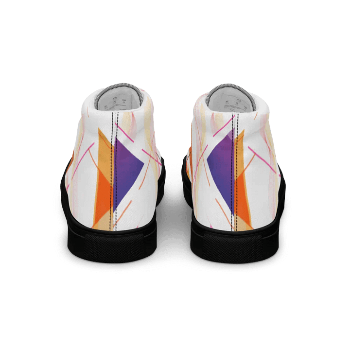 Women's High Top Canvas Shoes -Abstract orange and Purple design product image (2)