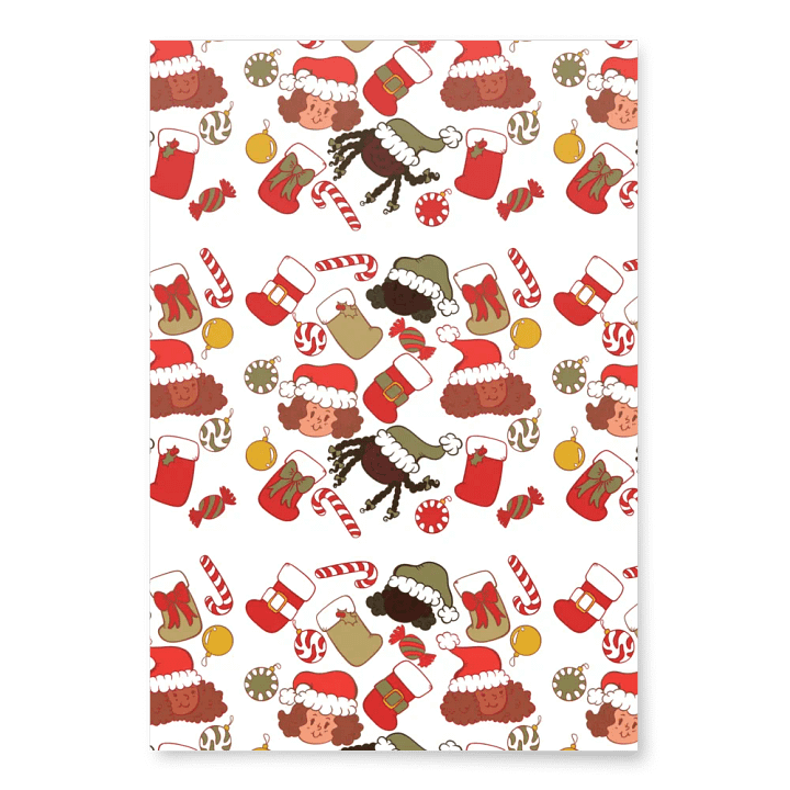 Black Girl Christmas Wrapping Paper 3 Sheets Size: 28.75″ × 19.75″ product image (1)