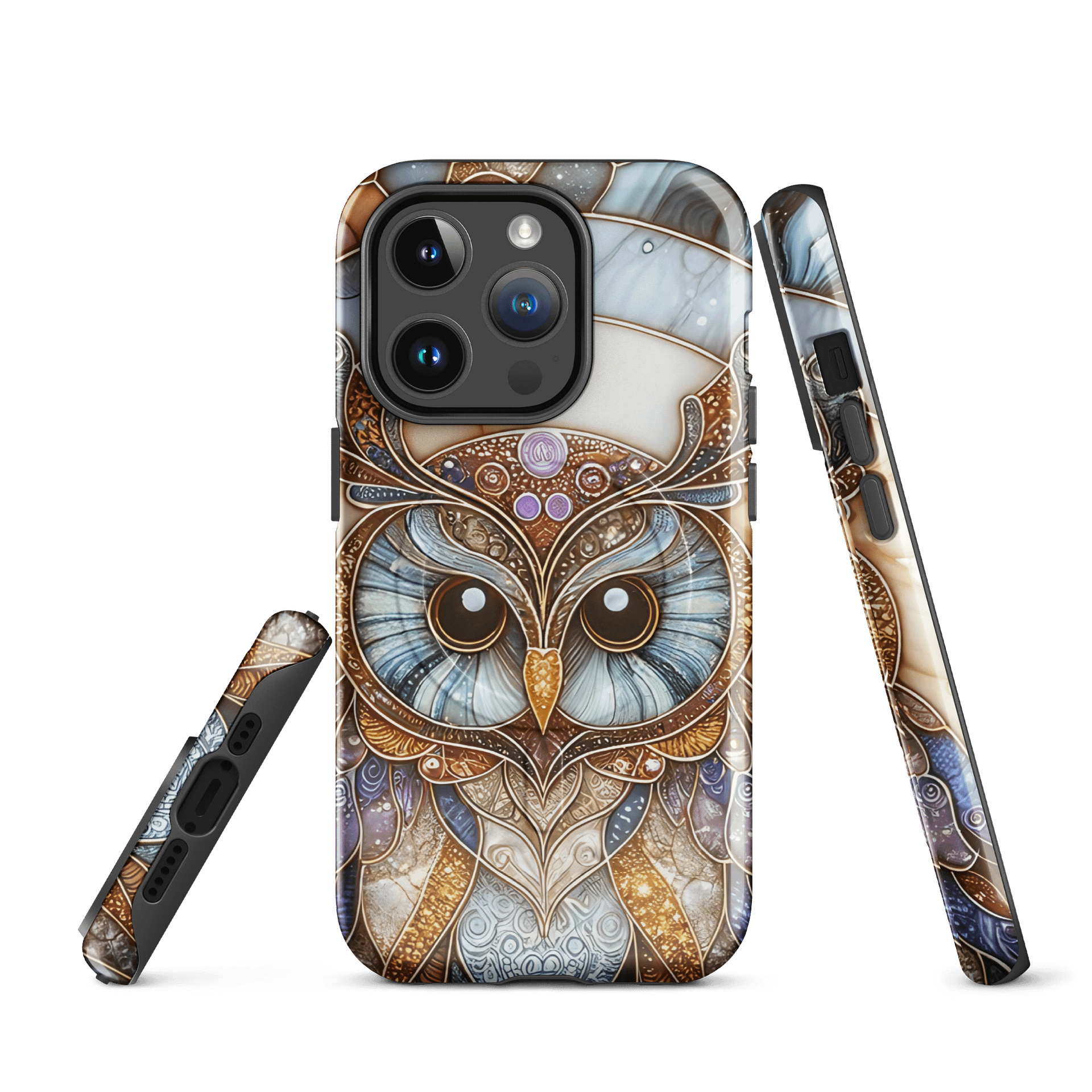 Whimsical Owl Art iPhone® MagSafe® Tough Case, MagSafe® iPhone® Tough Case, iPhone 14, iPhone 15, iPhone 16, Pro, Pro Max, Plus. product image (1)