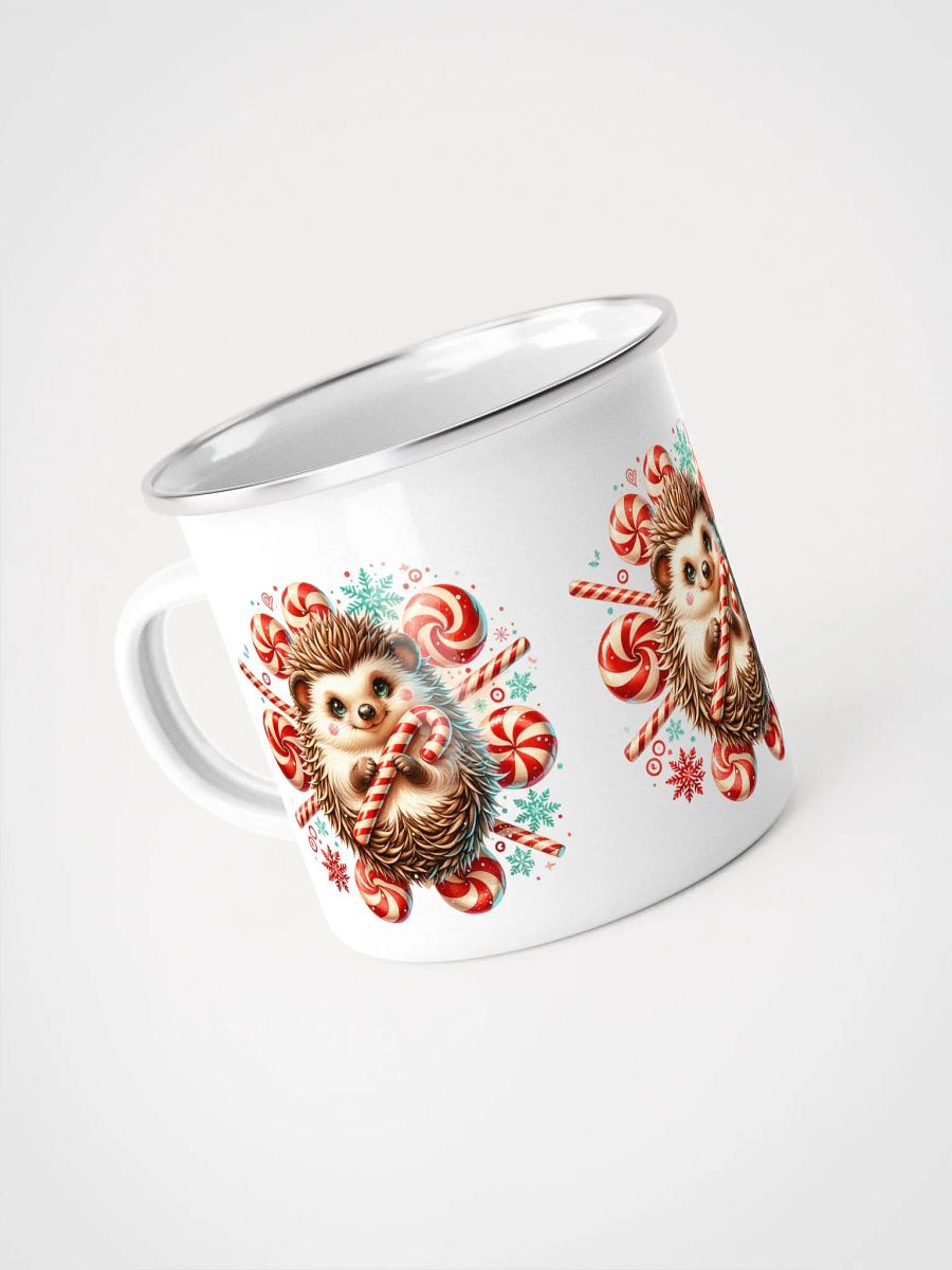 Enamel Mug - Cute Festive Hedgehog product image (5)