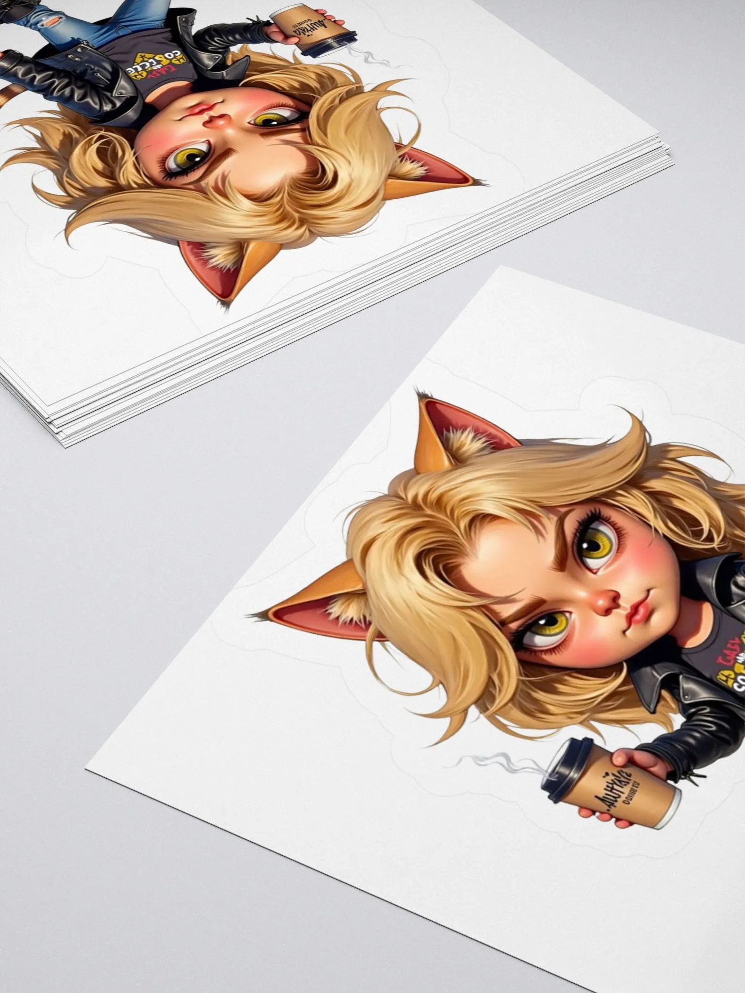Blond Cat Coffee Break Sticker Set product image (11)