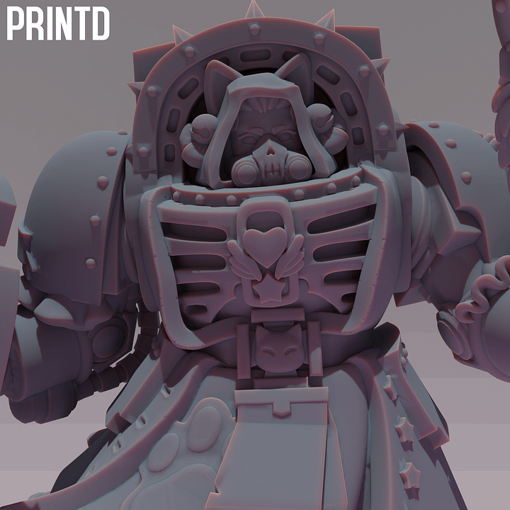 Maid Soldiers Heavy Religious Leader - Grimdark Future Maid Space Warriors Multipart Resin Model Building Kit Meme Funny Models product image (1)