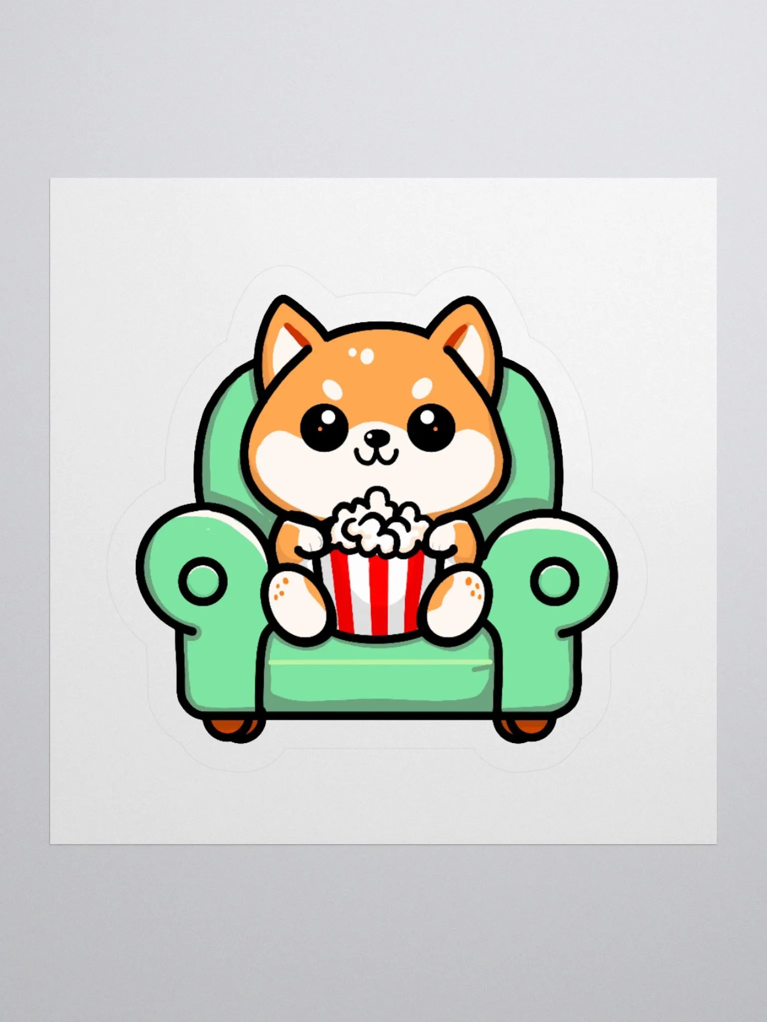 Shiba Inu Popcorn Party Stickers product image (1)