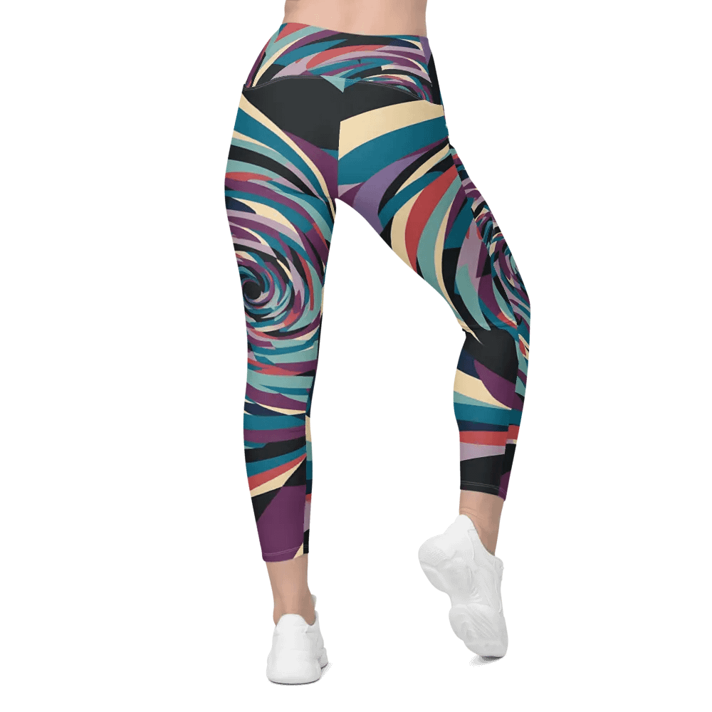 Abstract Lithographic Pattern Design Leggings with pockets - V5 product image (2)