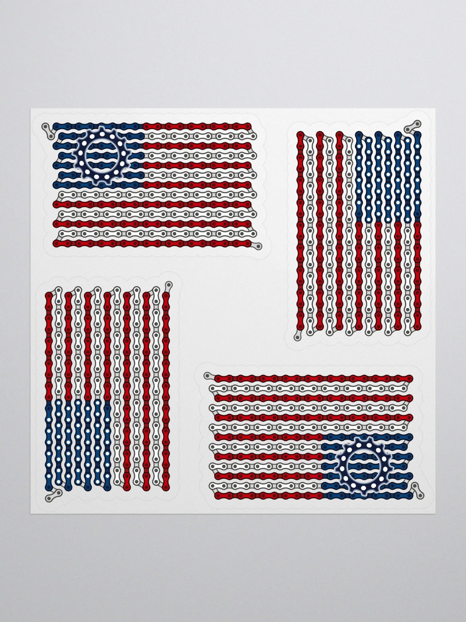 USA Dual Bike Chain Flag Sticker Set of 4 product image (1)