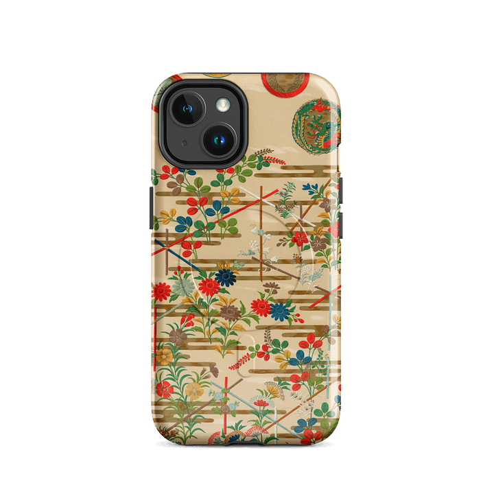 Vintage Japanese Flower Pattern Tough MagSafe® iPhone® Case product image (33)