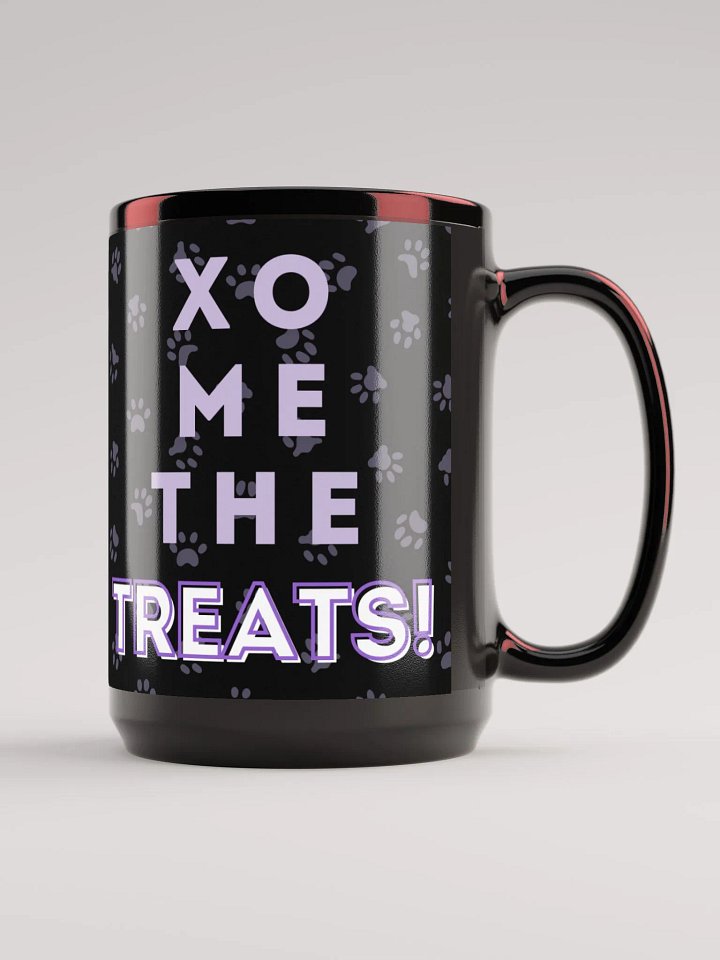 "Xo Me the Treats!" 15oz Mug - Black product image (1)
