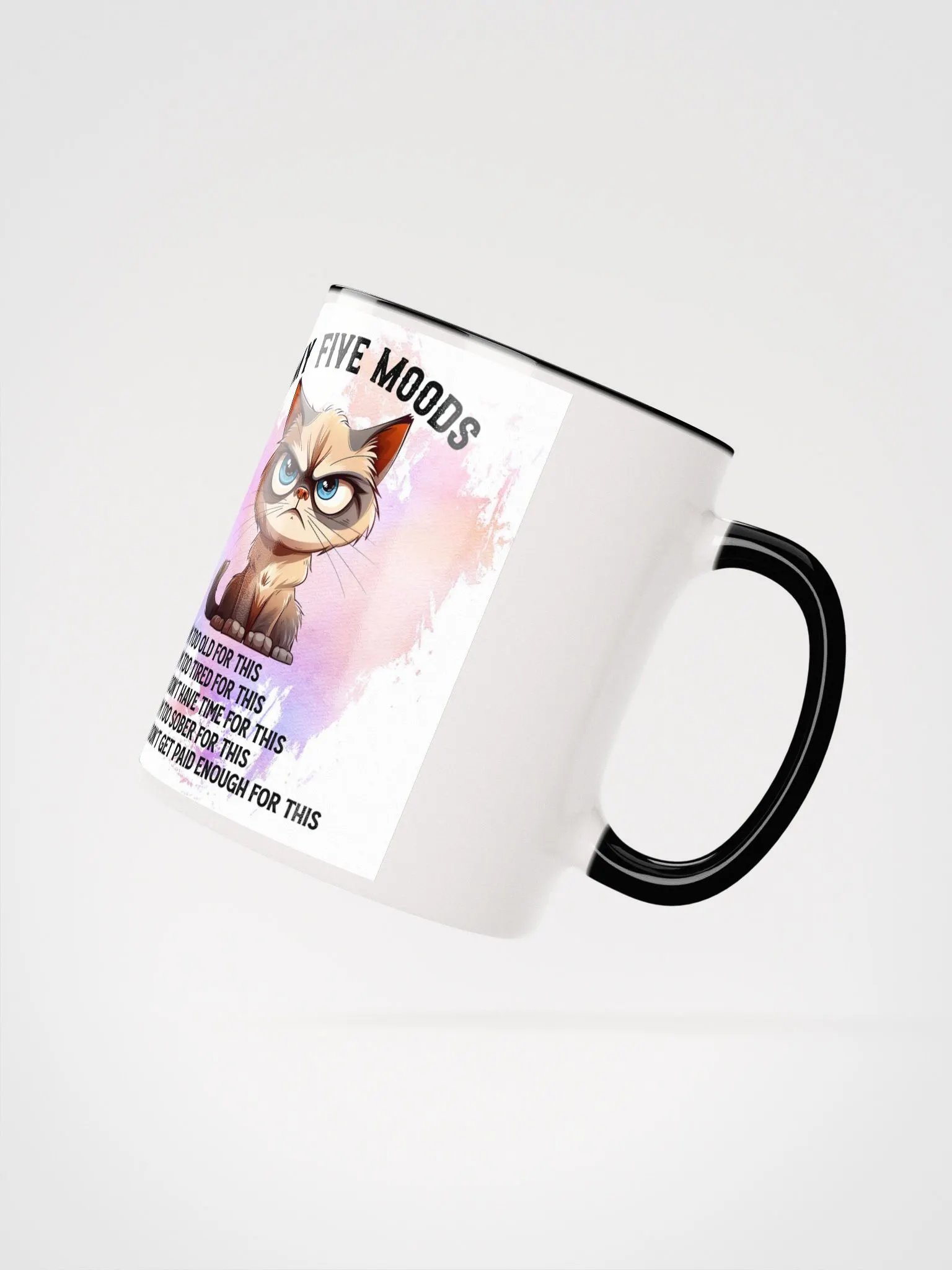 I Have No Mood for This’ Funny Ceramic Mug – Grumpy Cat and Coffee Vibes 11oz - 15oz product image (6)