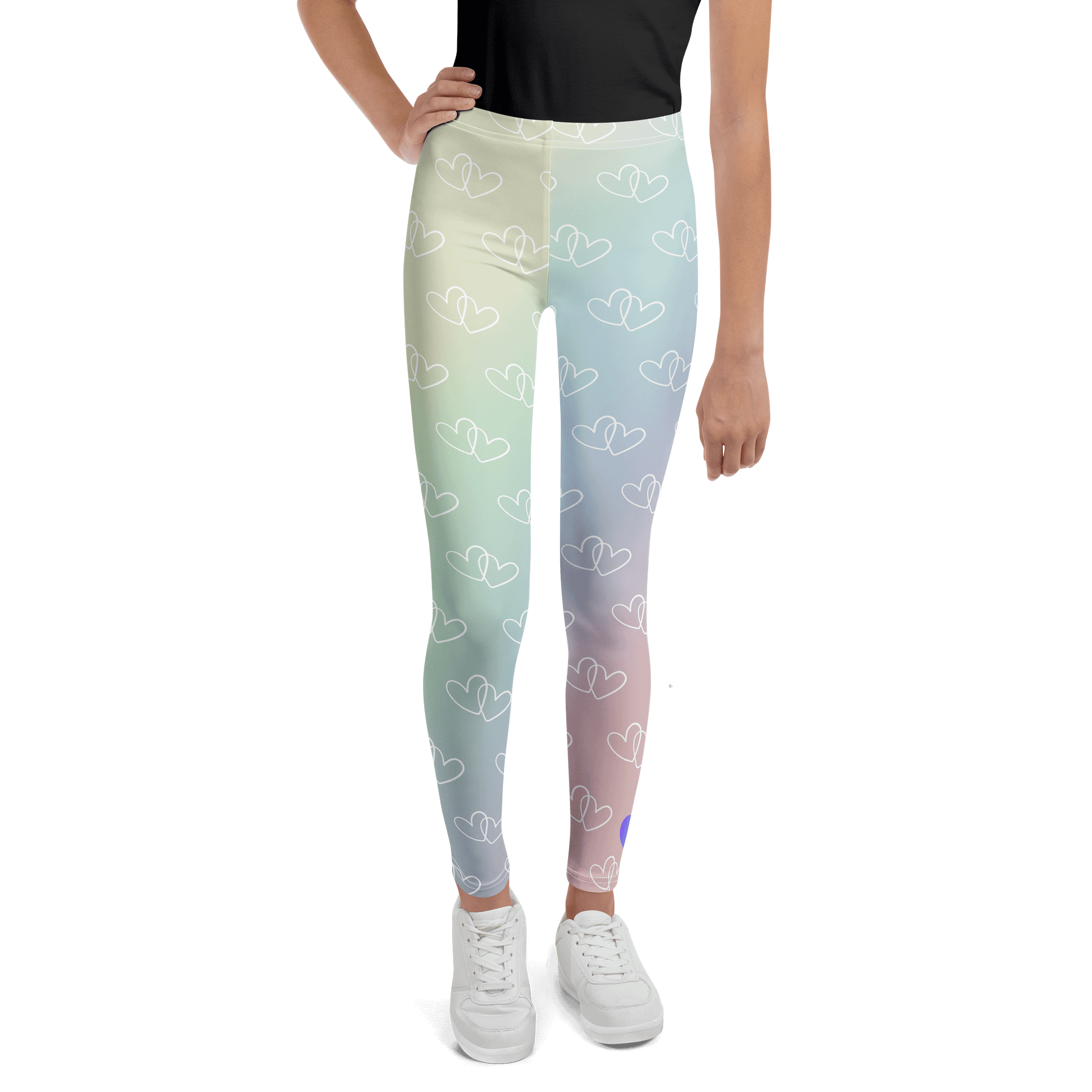 Rainbow Heart Youth Leggings product image (1)
