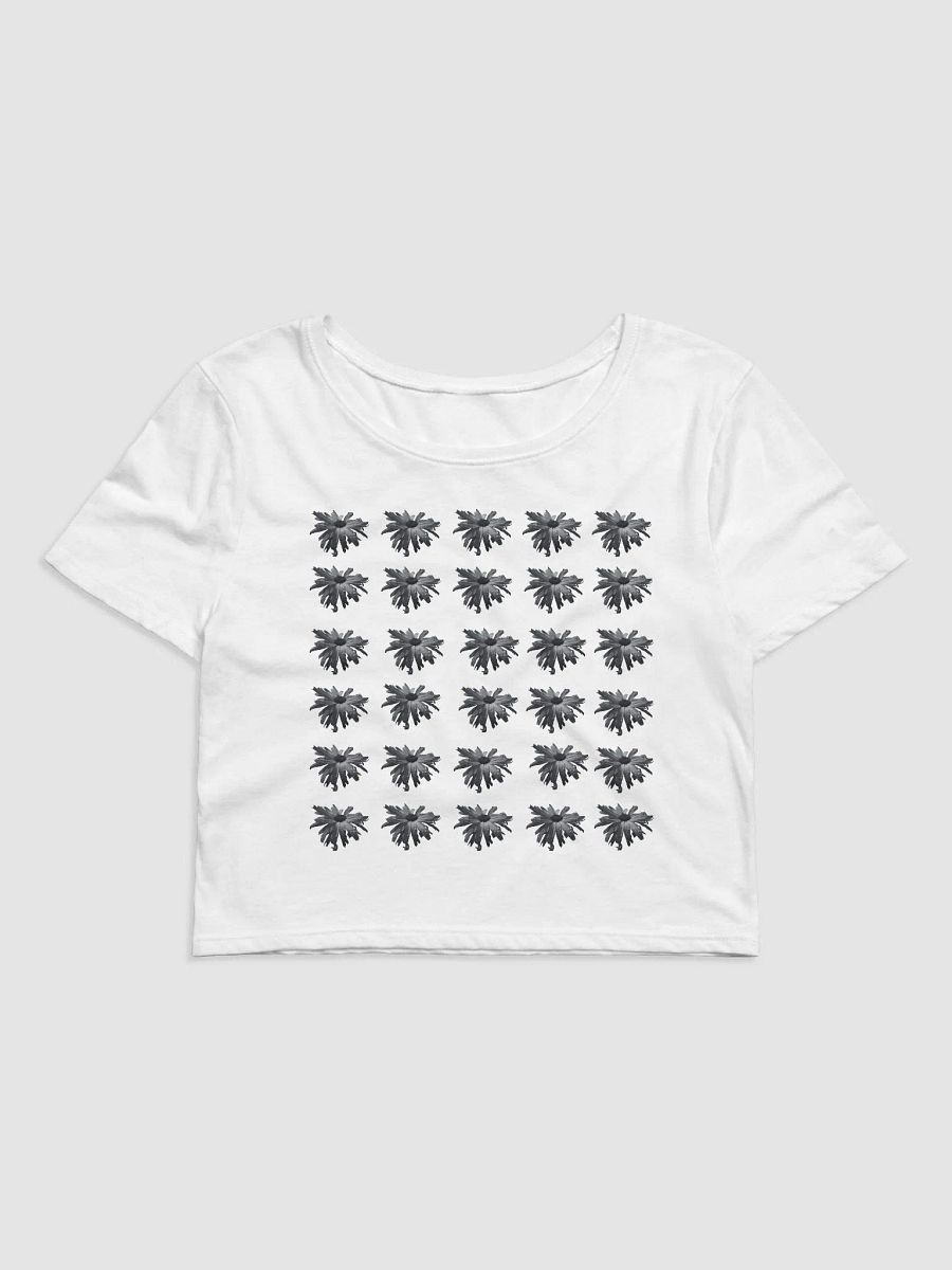 Monochrome Repeating Daisy Flower Women's Cropped T Shirt product image (2)