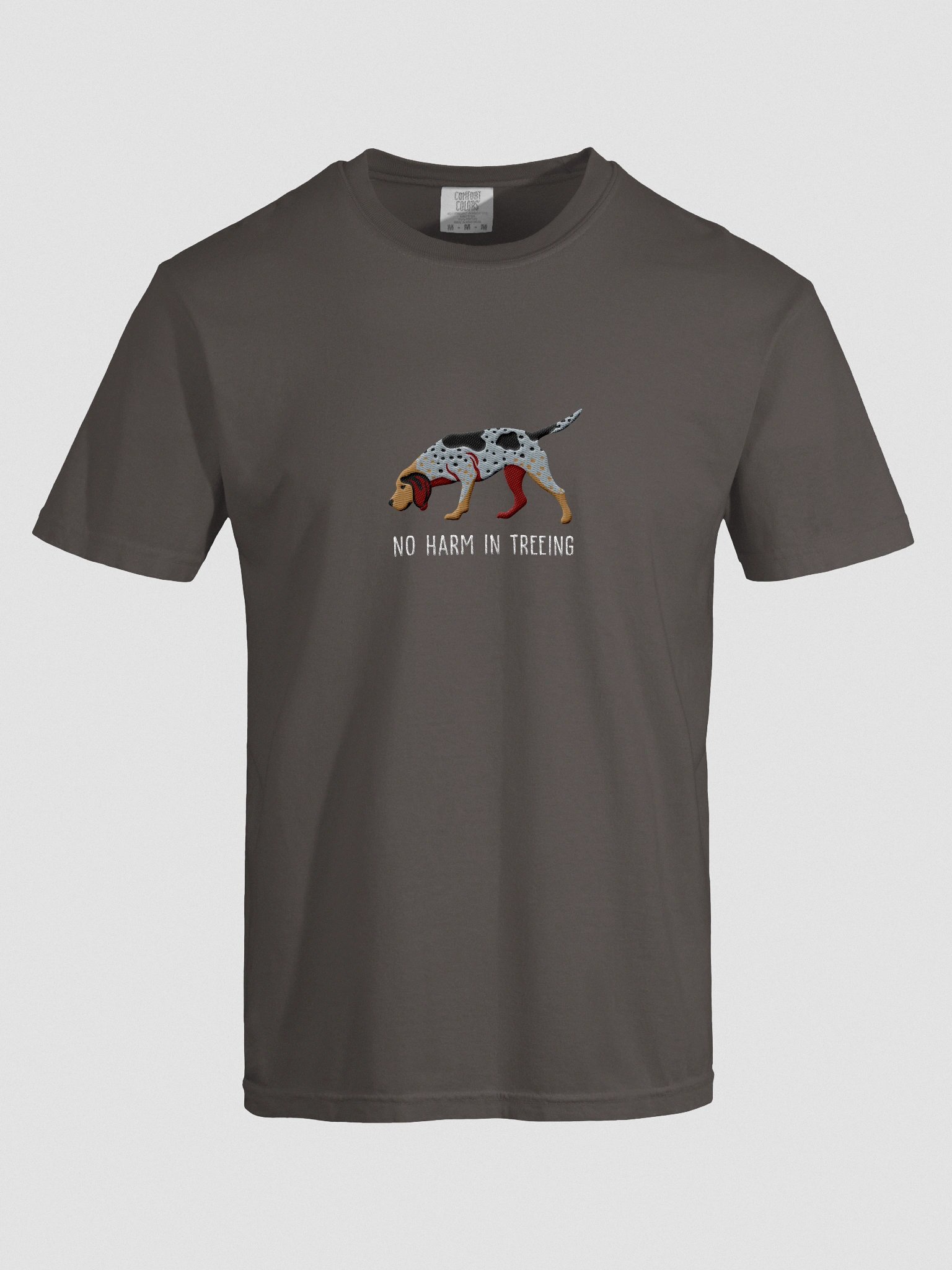 No Harm in Treeing T-Shirt(Embroidered) of an American English Coonhound product image (10)