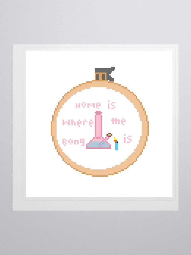 home sweet home sticker (with white square border)